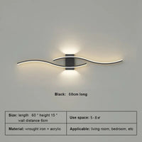 Long LED strip wall light for TV background, bedroom, living room, home interior