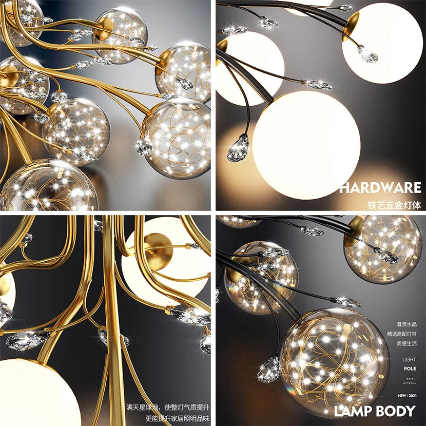 Modern iron LED chandelier for stylish lofts - vue 5 sur 18