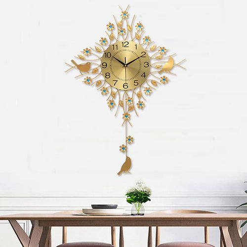 unique metal european design pendulum wall clock - vue 2 sur 19