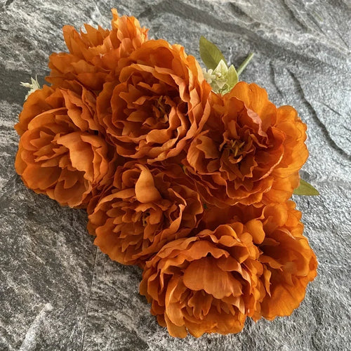 Bouquet of seven silk peonies for home and wedding decoration - vue 10 sur 12