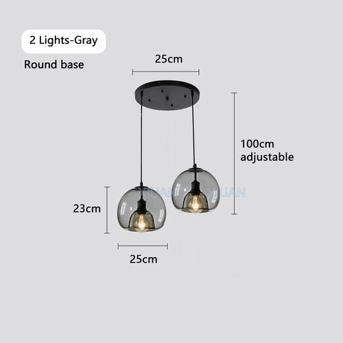 Modern glass chandelier for indoor pendant lighting