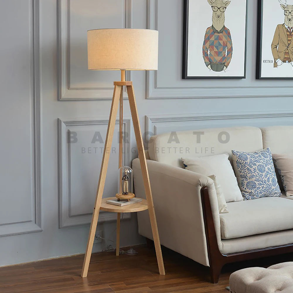 Modern wooden floor lamp nordic art deco led floor lamp for living room sofa and cafe decorative stand