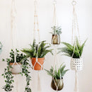 handmade macrame hanging plant holder made of natural cotton