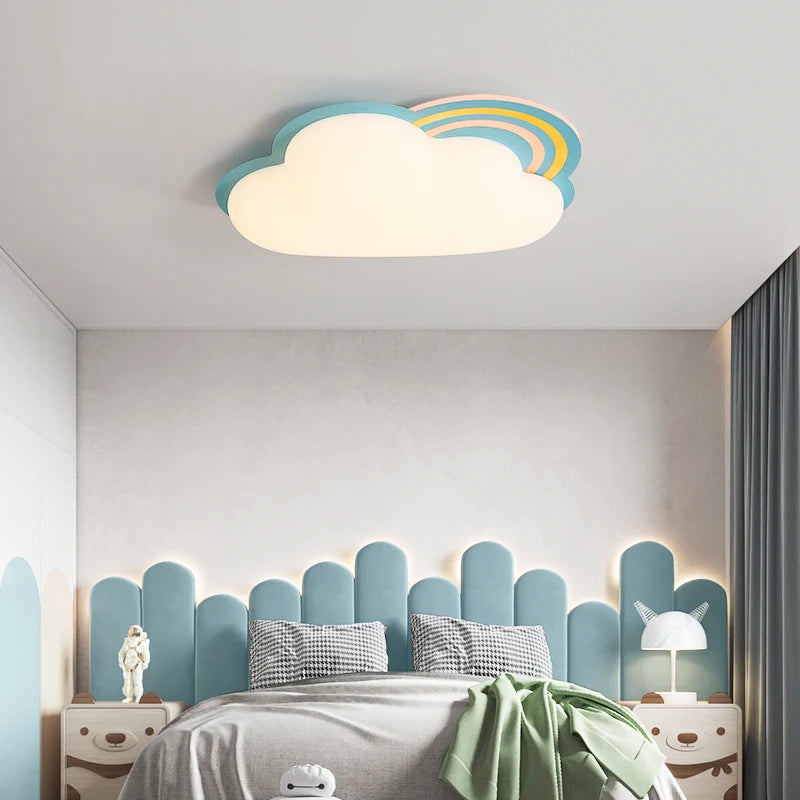 Rainbow cloud ceiling light for children's bedroom creative decor - vue 3 sur 7