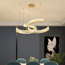 Postmodern crystal stainless steel chandelier