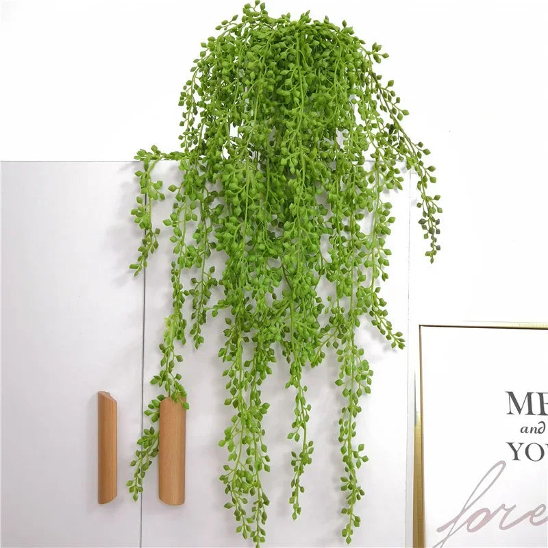 Decorative artificial succulent plants in rattan for hanging garden - vue 4 sur 8