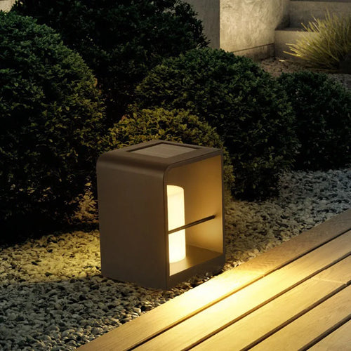 Luxury solar LED garden lamp with waterproof marble finish - vue 4 sur 9