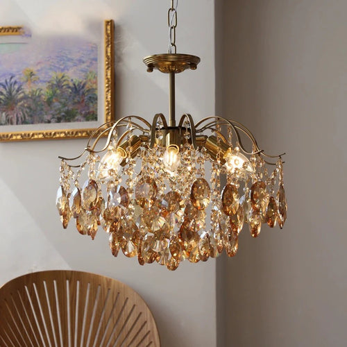 Luxury crystal chandelier for elegant retro decor - vue 2 sur 8