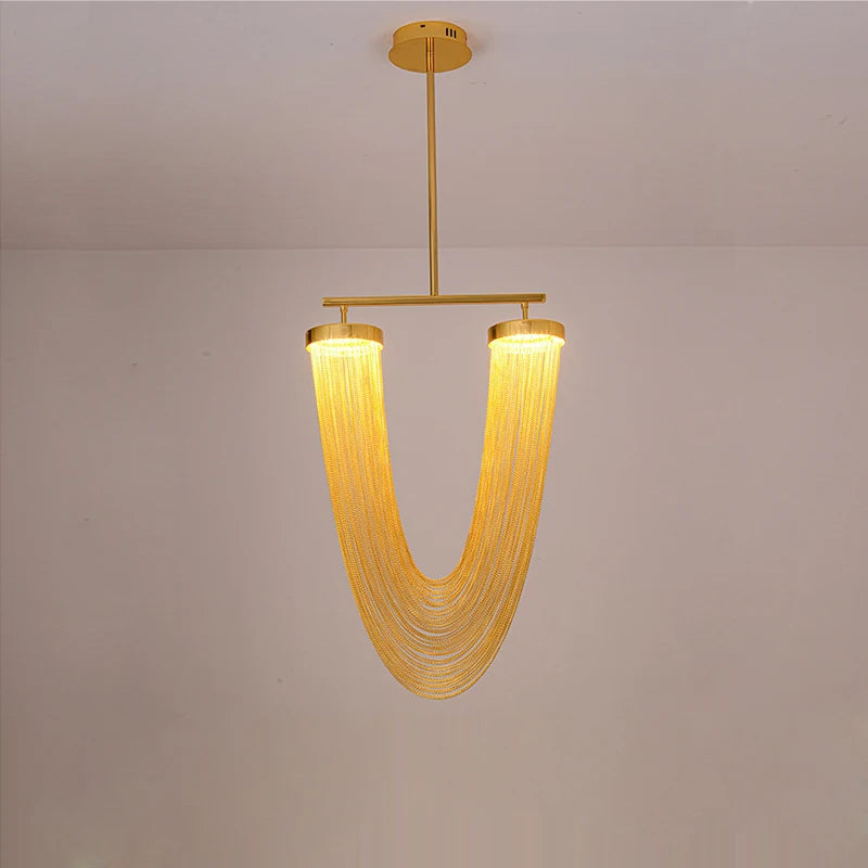 Artistic LED chrome aluminium dimmable chandelier - vue 5 sur 21