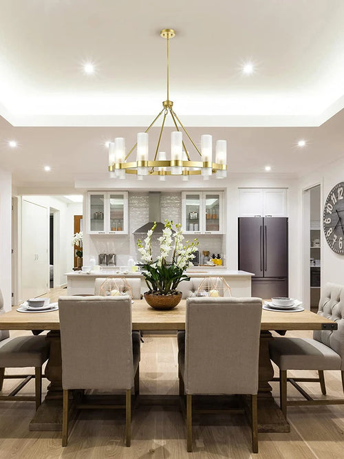 American vintage dimmable LED chandelier for unique lighting - vue 3 sur 10