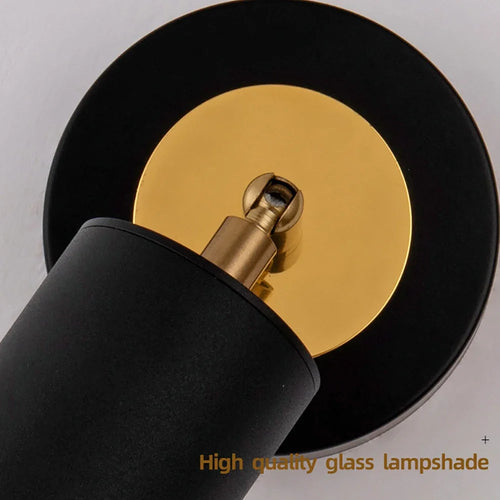 Modern wall light black gold adjustable bedside reading lamp - vue 7 sur 9
