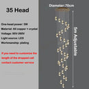 Modern elegant copper crystal LED chandelier