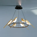 Led chandelier bird art loft original design decoration
