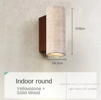 Wabi sabi travertine LED decorative indoor wall light