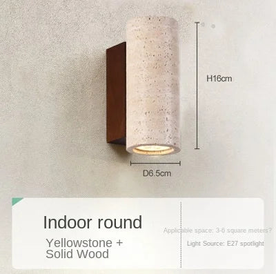 Wabi sabi travertine LED decorative indoor wall light
