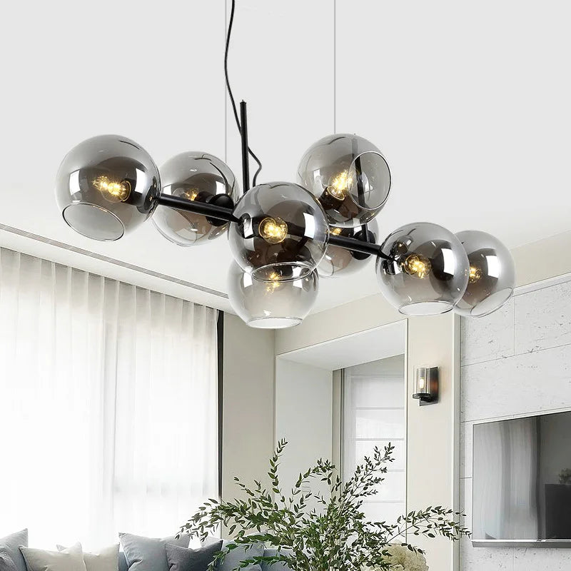 Modern glass chandelier for bar and dining table