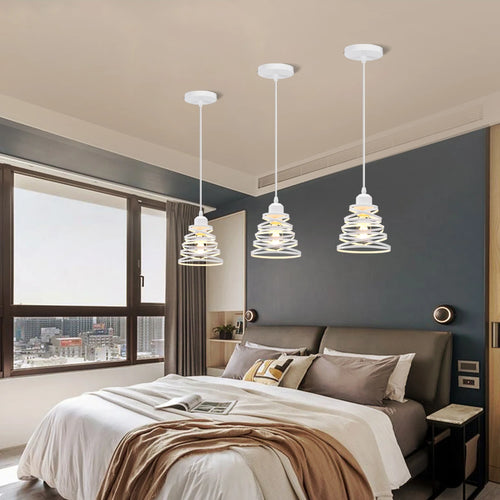 Modern retro spiral pendant light shade - vue 5 sur 12