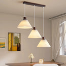 Modern Nordic pleated fabric chandelier with wooden base