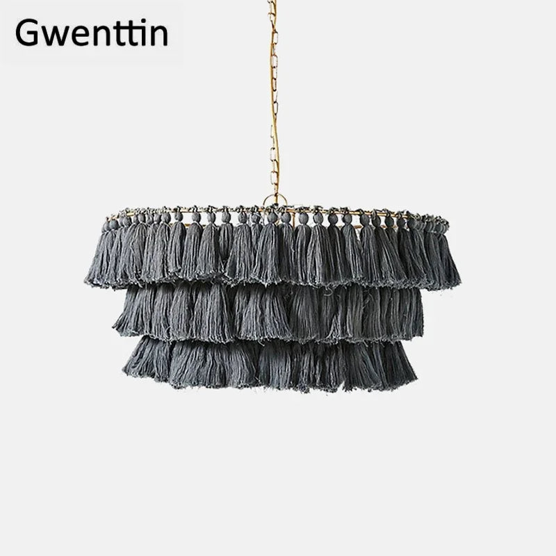Silk thread pendant light for romantic interior decor - vue 9 sur 12