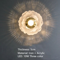 Acrylic flower LED wall light artistic indoor decoration