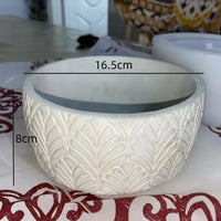 Silicone mould for concrete flower pot with leaf pattern