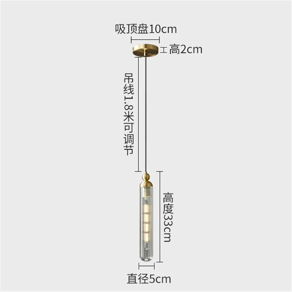 Modern decorative copper and glass LED wall light