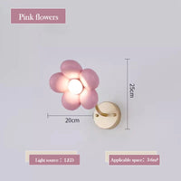 Pink petal wall light for princess bedroom