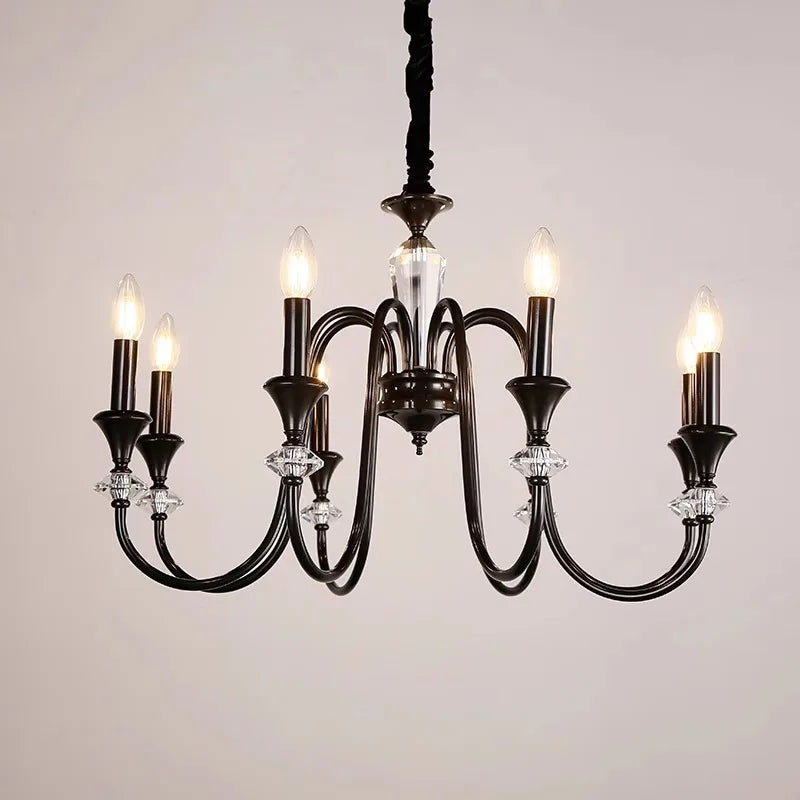 Elegant retro crystal chandelier for indoor lighting - vue 4 sur 11