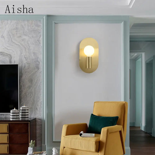 Luxury oval Nordic wall light for interior decoration - vue 3 sur 7