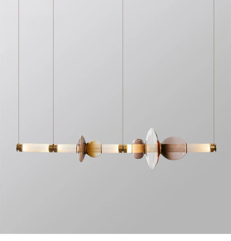 Modern glass pendant light for living room, duplex, hall or staircase - vue 11 sur 11