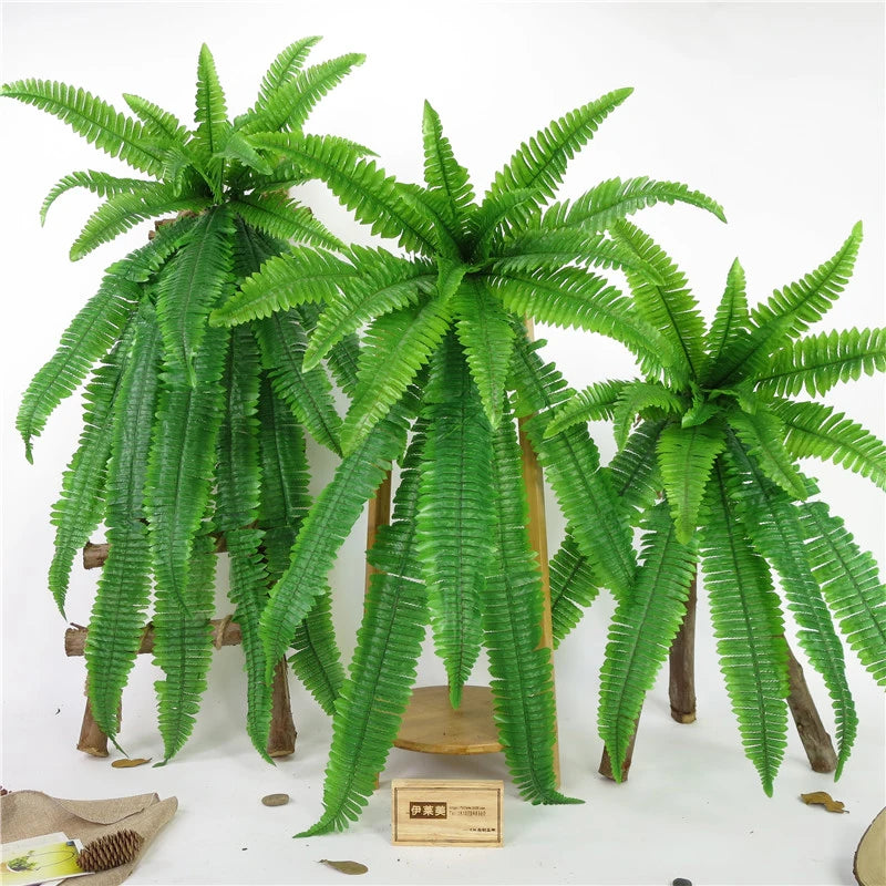 Decorative artificial wall plants with vine and fern leaves