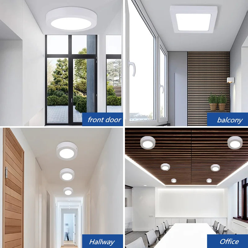 Square LED ceiling light surface mounted cool white - vue 6 sur 14