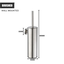 Durable stainless steel wall-mounted toilet brush holder