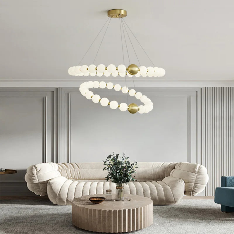 Funky gold and silver LED chandelier for decorative indoor lighting