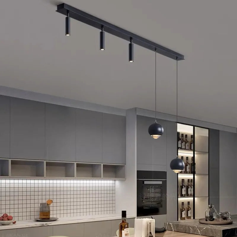 Modern minimalist LED chandeliers for elegant interior decor - vue 5 sur 12