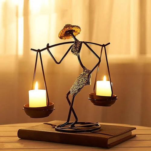 Creative iron candle holder for wedding and Christmas decoration - vue 2 sur 22