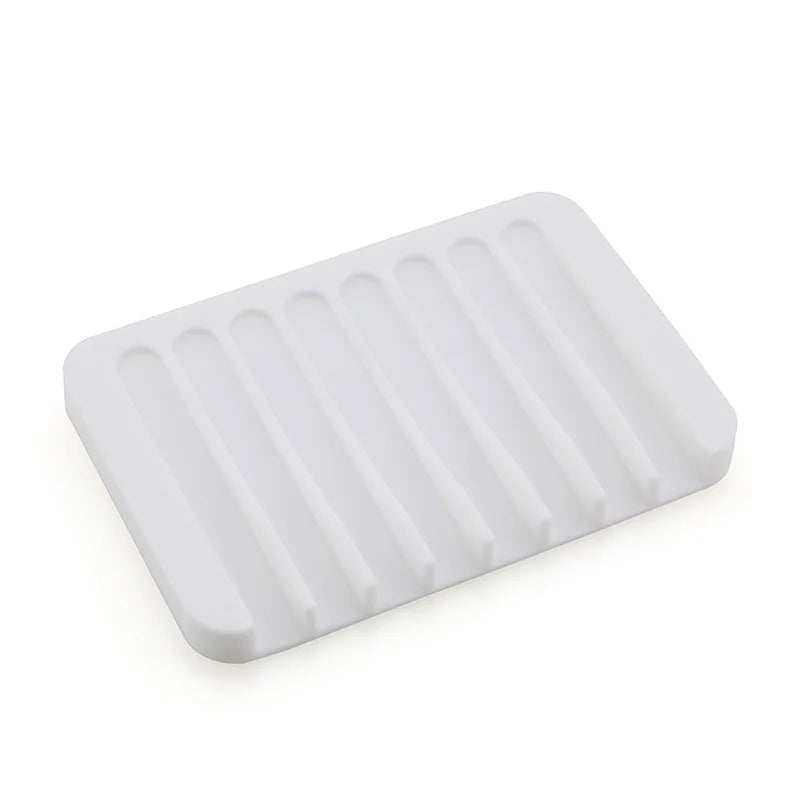 silicone soap dish self-draining tray for bathroom - vue 11 sur 12