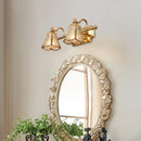 Gold metal double glass wall light