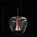 Modern clear glass LED pendant light for contemporary interior decor