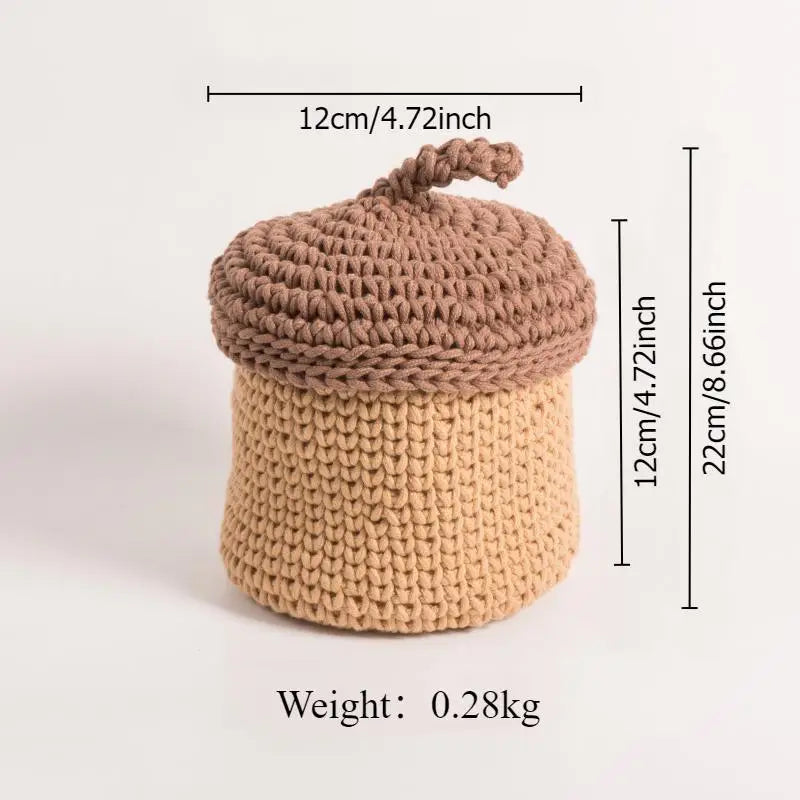 cotton rope storage basket for plants and decorations - vue 8 sur 9