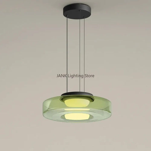 Minimalist Italian glass chandelier - vue 6 sur 24