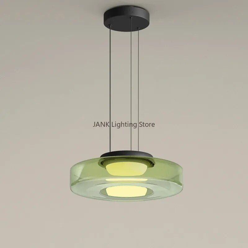 Minimalist Italian glass chandelier - vue 6 sur 24