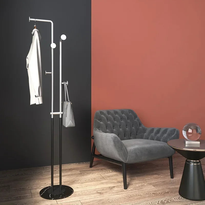 Nordic style double tube coat rack for indoor and outdoor use