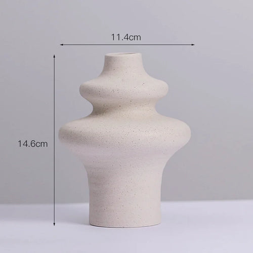 vase en céramique moderne décoration spirale pot à fleurs - vue 6 sur 6