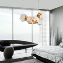 Art deco style LED cube pendant light, assorted colours, seasonal