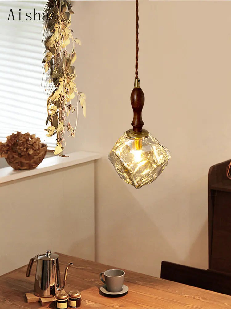 Nordic retro glass pendant light for interior
