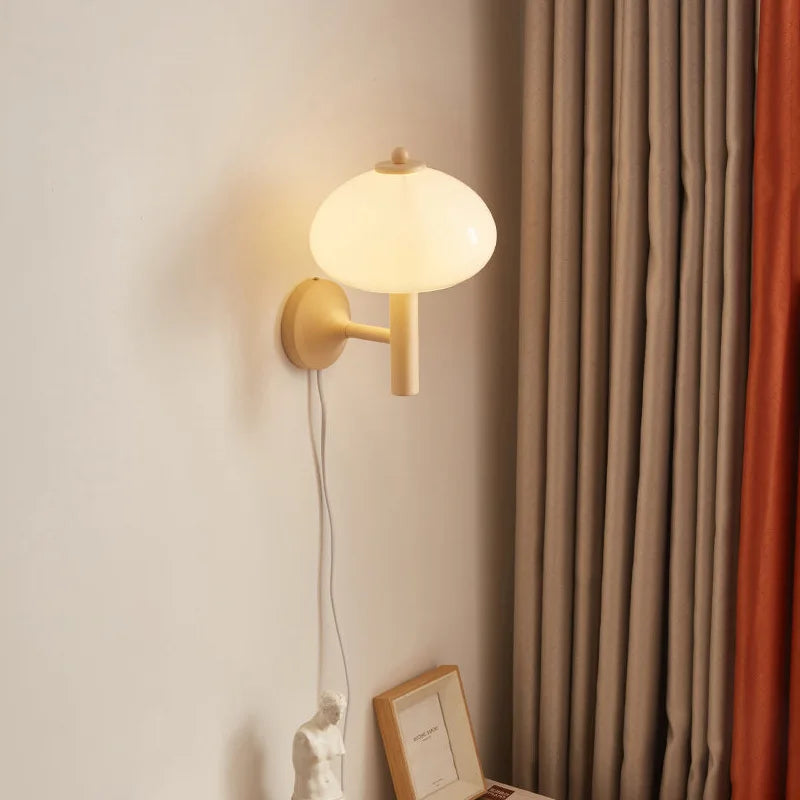 White glass wall light for nordic interior decor