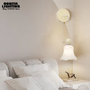 Elegant frosted glass floral wall light