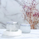 embossed glass candle jar with lid for aromatherapy