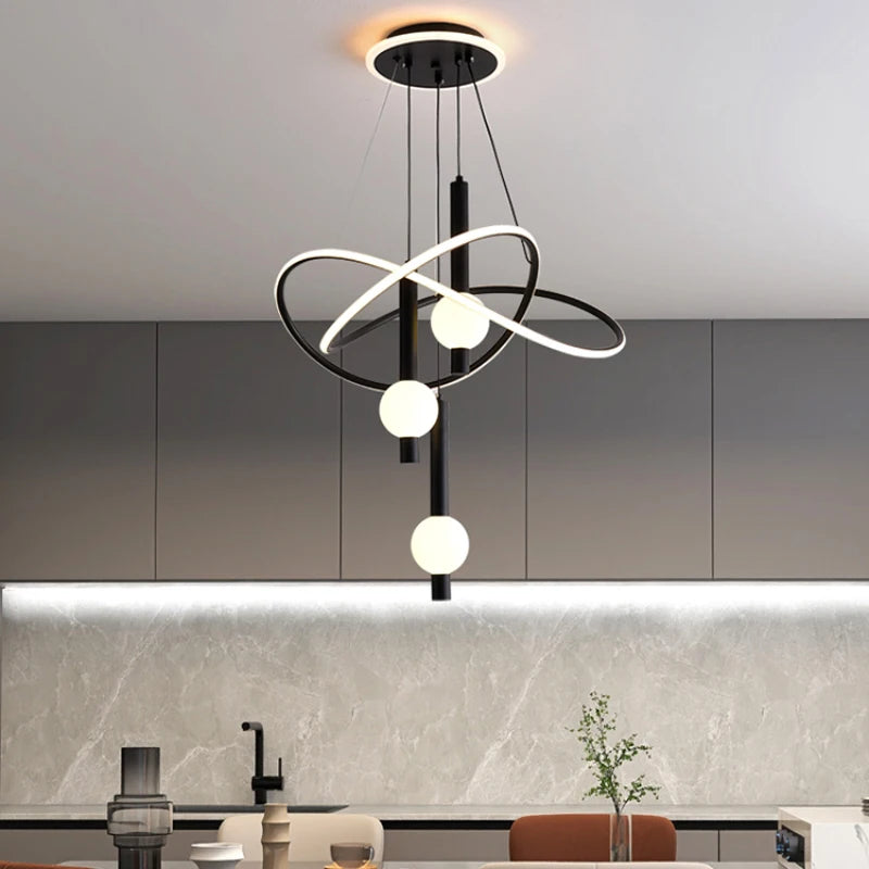 Modern lightweight chandelier with LED lighting for indoor use